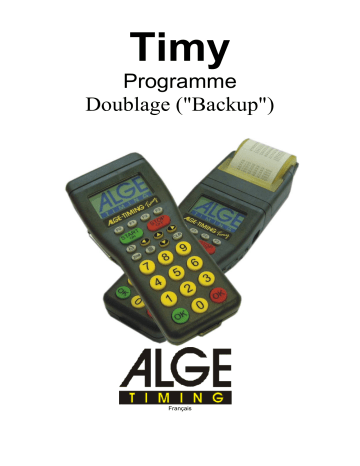 ALGE-Timing TIMY Series Backup Mode d'emploi | Fixfr