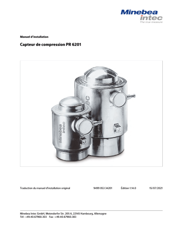 Minebea Intec Compression Load Cell PR 6201 Manuel du propriétaire | Fixfr