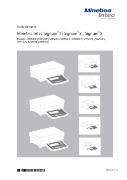 Minebea Intec Signum SIWABBP | SIWSBBP | SIWSBBS | SIWRDCP | SIWADCP | SIWSDCP | SIWSDCS | SIWAEDG Balances complètes Manuel du propriétaire