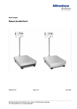 Minebea Intec Balance de table Puro® Manuel du propriétaire