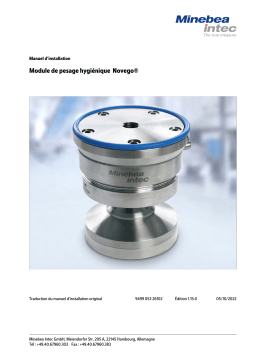 Minebea Intec Hygienic Weighing Module Novego® Manuel du propriétaire