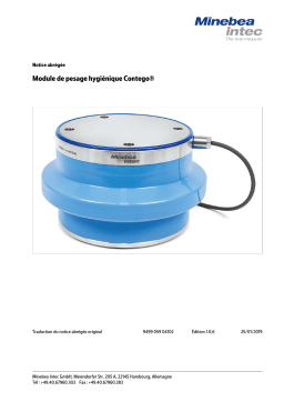 Minebea Intec Hygienic Weighing Module Contego® Manuel du propriétaire