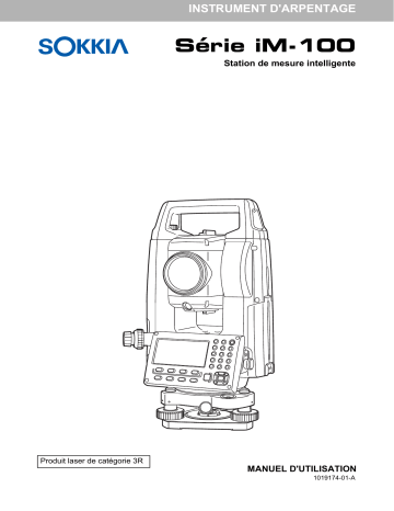 Sokkia iM-100 Series Total Station Manuel utilisateur | Fixfr