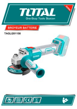 Total TAGLI201158 GRINDER 115MM M14 BATTERY 20V BRUSHLESS Manuel du propriétaire