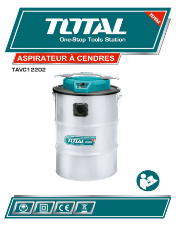 Total TAVC12202 ASH VACUUM CLEANER 20L 1200W Manuel du propriétaire | Fixfr