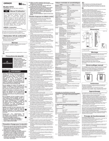 Omron D41G Manuel du propriétaire | Fixfr