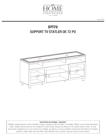 OSP Designs STT72 Statler TV Stand 72