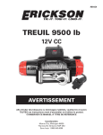 Erickson 9060997 9,500 lb 12V DC Winch Manuel du propri&eacute;taire