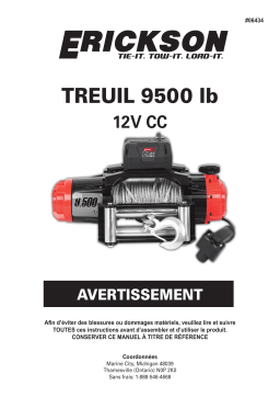 Erickson 9060997 9,500 lb 12V DC Winch Manuel du propriétaire