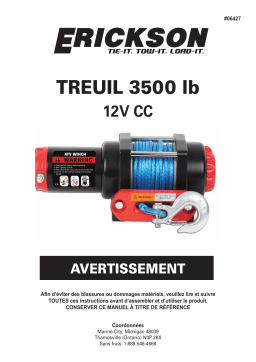 Erickson 9060955 3,500 lb 12V DC Winch Manuel du propriétaire