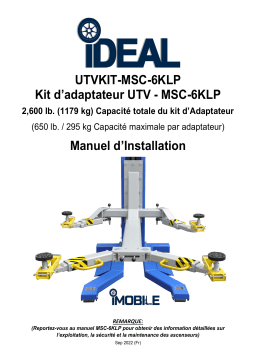 Ideal 9109596 2,600 lb UTV Adapter Kit for Lift 9109588 Manuel du propriétaire