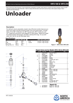 AR North America 8717555 Pressure Washer Unloader Valves Manuel du propriétaire