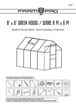 Farm Pro 9106683 6 x 8 ft Aluminum-Frame Greenhouse Manuel du propriétaire