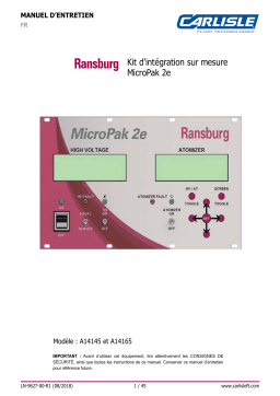 Carlisle Ransburg - MicroPak 2e Customer Integration Kit A14145 A14165 Manuel utilisateur