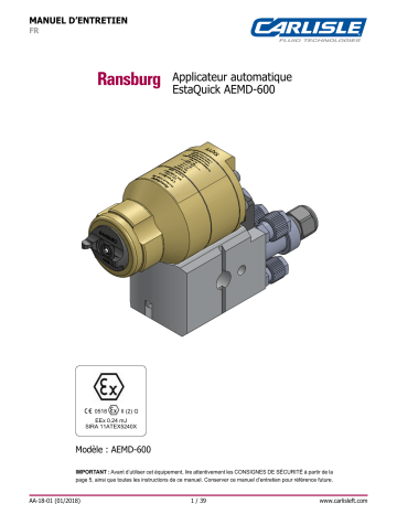 Carlisle EstaQuick AEMD-600 Manuel du propriétaire | Fixfr