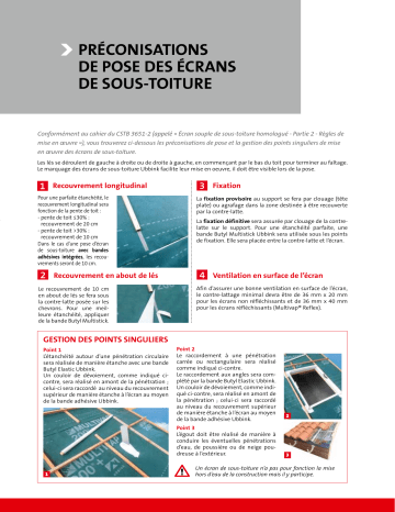 205300 | 204400 | 204300 | 205007 | 204075 | Ubbink 66843 Écran de sous-toiture nano-perforé Ubitex larg.1,5m long.50m Mode d'emploi | Fixfr