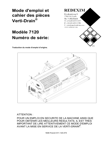 Redexim Verti-Drain® 7120 Manuel du propriétaire | Fixfr