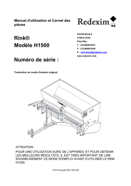 Redexim Rink H1500 Manuel du propriétaire
