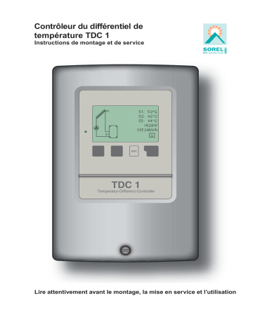 Sorel TDC 1 TDC Solar Controller Manuel du propriétaire | Fixfr