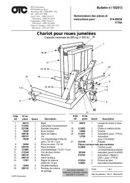 OTC 1770A Dual Wheel Dolly Mode d'emploi