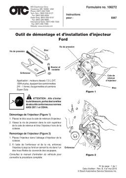 OTC 6067 Ford Injector Remover / Installer Kit Mode d'emploi