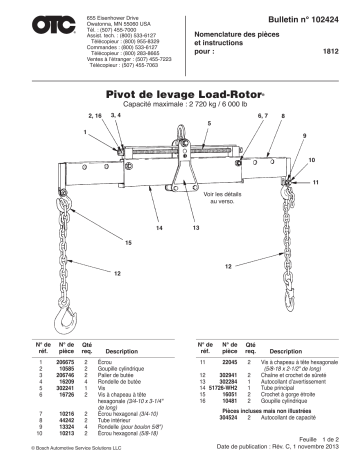 OTC 1812 Load Leveler Mode d'emploi | Fixfr