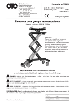 OTC 5285 Power Train Lift Mode d'emploi