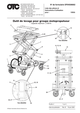 OTC 1595A 2,500 lb. Air/Hydraulic Powertrain Lift Mode d'emploi