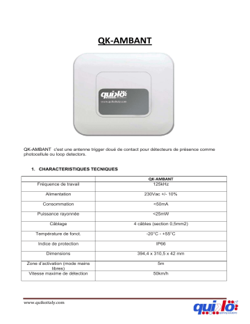 quiko QK-AMBANT Manuel utilisateur | Fixfr