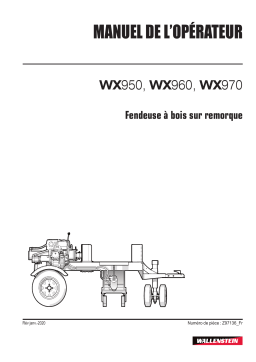 Wallenstein WX970 Fendeuse à bois sur remorque Manuel utilisateur