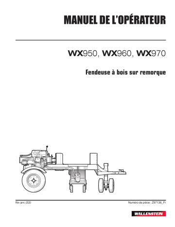 WX960 | WX950 | Wallenstein WX970 Fendeuse à bois sur remorque Manuel utilisateur | Fixfr