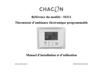 Chacon 54311 Digital thermostat Manuel utilisateur | Fixfr