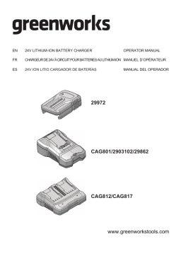 Greenworks 29862 2903102 24V Charger Manuel du propriétaire