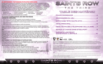 Deep Silver Saints Row: The Third Manuel du propriétaire | Fixfr