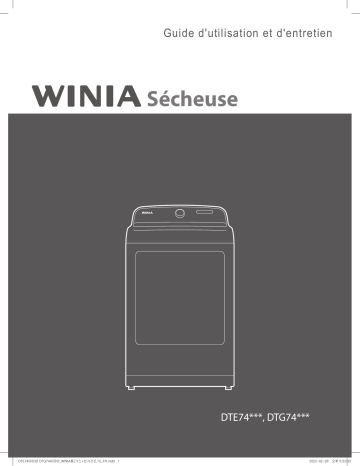 DTE7421W | Winia 7.4 cu. ft. Gas Dryer Manuel utilisateur | Fixfr