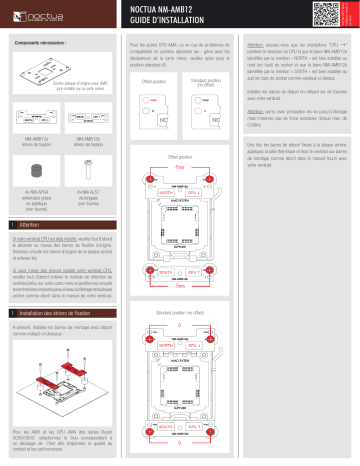 Noctua NM-AMB12 chromax.black Accessory Installation manuel | Fixfr