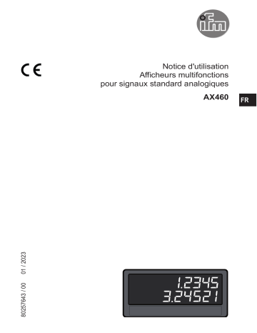 DX2051 | IFM DX2043 Multifunction display for monitoring analog standard signal Mode d'emploi | Fixfr