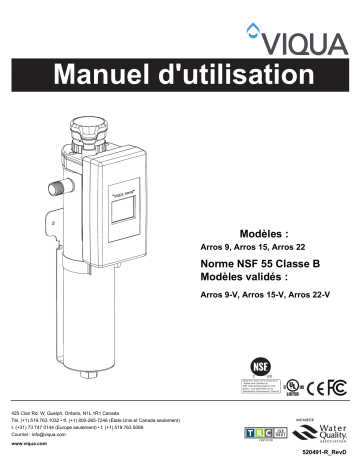 ARROS9-V | ARROS9 | ARROS15-V | ARROS15 | Viqua ARROS22-V Arros 22-V Manuel utilisateur | Fixfr