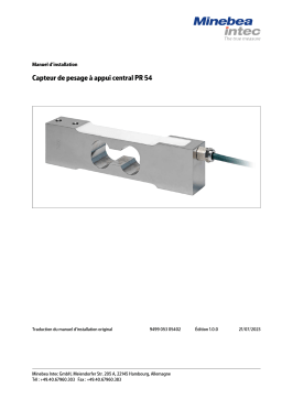 Minebea Intec Stainless Steel Single Point Load Cell PR 54 Manuel du propriétaire