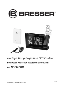Bresser 7007910000000 Meteo TP Projection Clock Manuel du propriétaire