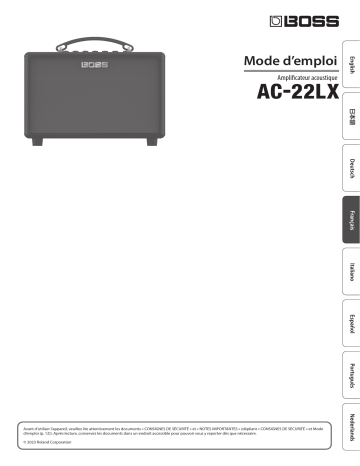 Boss AC-22LX Acoustic Amplifier Manuel du propriétaire | Fixfr