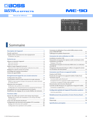 Boss ME-90 Guitar Multiple Effects Manuel du propriétaire | Fixfr