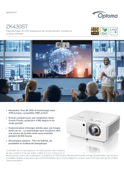 Optoma ZK430ST Eco-friendly compact high brightness 4K UHD laser projector Manuel du propriétaire
