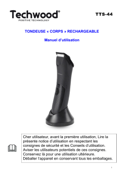 Techwood TTS-44 Tondeuse Corps rechargeable Manuel utilisateur