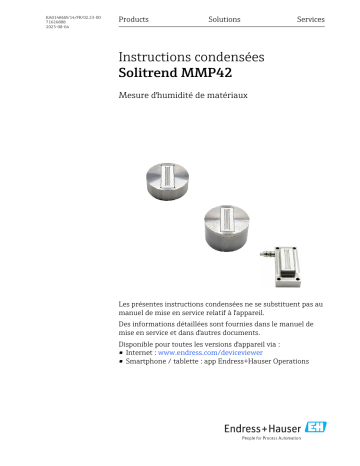 Endres+Hauser KA Solitrend MMP42 Manuel utilisateur | Fixfr