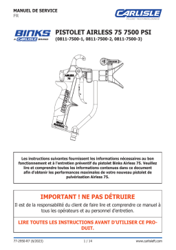 Carlisle Airless 75 Gun Manuel du propriétaire