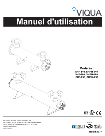 SHF-290 | SHF-140 | SHFM-180 | SHF-180 | SHFM-290 | Viqua SHFM-140 High Commercial Flow UV Water System Manuel utilisateur | Fixfr