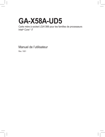 Gigabyte GA-X58A-UD5 Motherboard Manuel du propriétaire | Fixfr