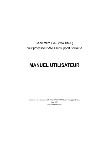 GA-7VM400MF | Gigabyte GA-7VM400M Motherboard Manuel du propriétaire | Fixfr