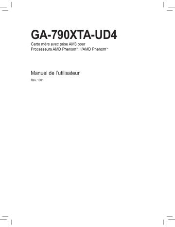 Gigabyte GA-790XTA-UD4 Motherboard Manuel du propriétaire | Fixfr